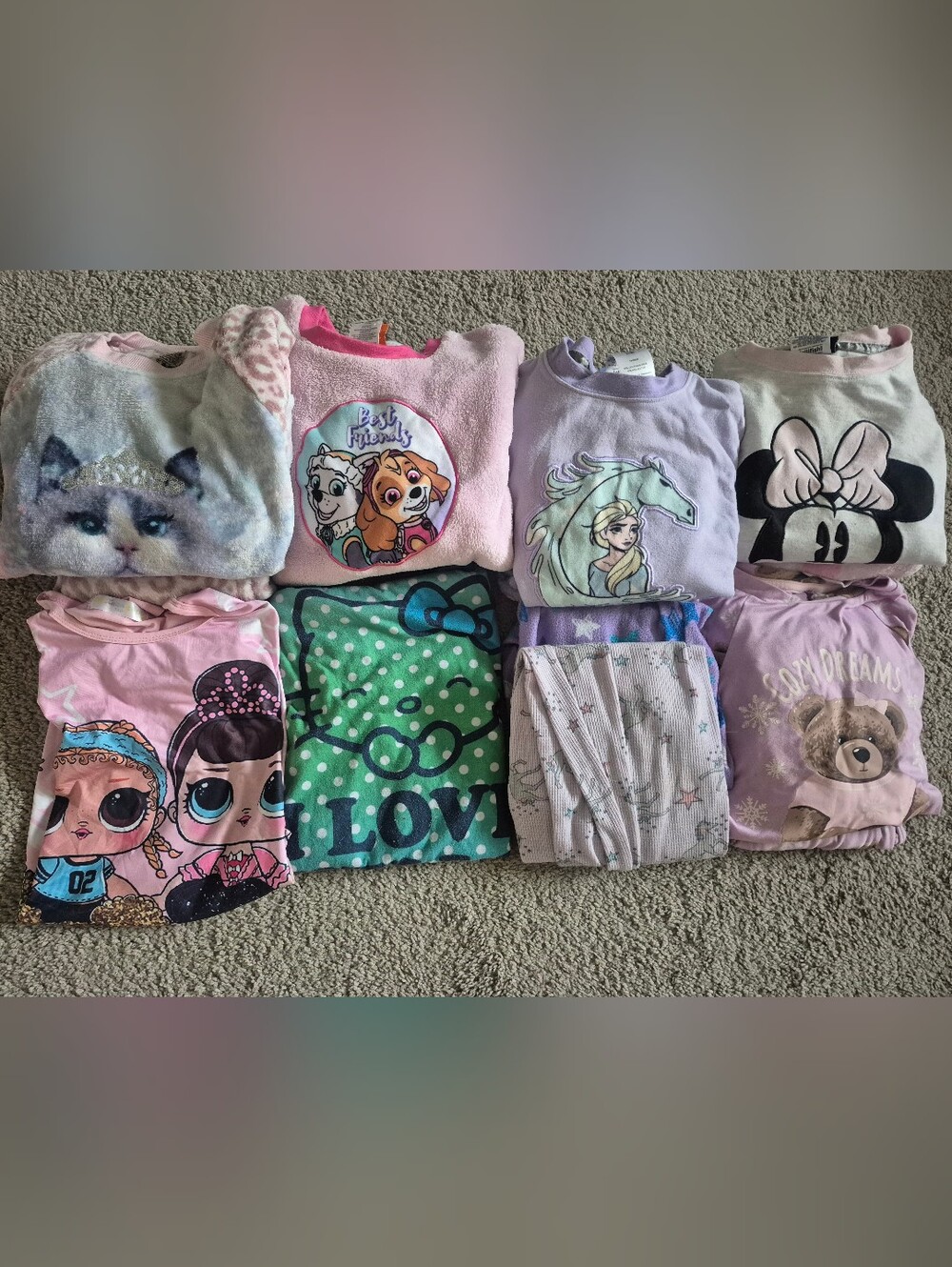 Girls Size 7/8 Bundle Of Pajamas
